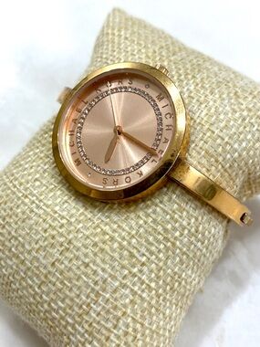 Michael Kors Rose Gold Bangle Watch with Crystal Accent